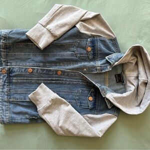 New Little Bipsy Blue Denim Jacket with Gray Sleeves *missing snap*